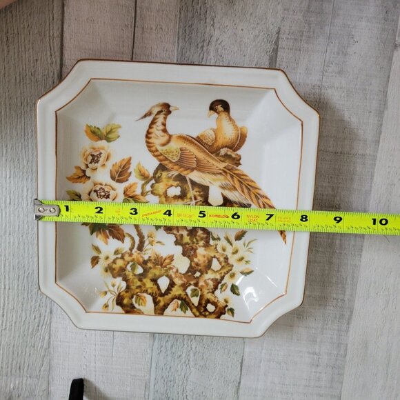 ANDREA BY SADEK SQUARE PLATE WITH PHEASANTS DESIGN 8916 - Picture 5 of 6